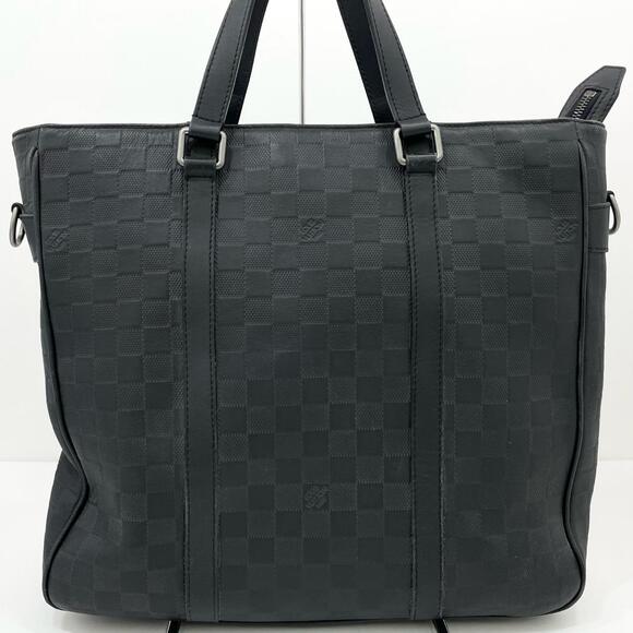 Louis Vuitton Tadao Damier Infini Shoulder Bag Tote Handbag Black - Picture 2 of 12